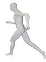 Maniquí de Hombre Deportivo Corriendo en Fibra de Vidrio Blanco Mate