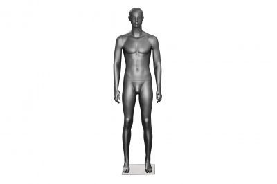Maniquí masculino en color grafito con características de postura recta