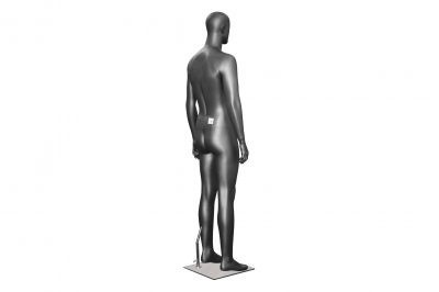 Maniquí masculino en color grafito con características de postura recta