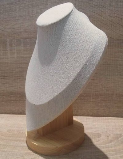 Collares de babero Tela de lino y madera Talla L