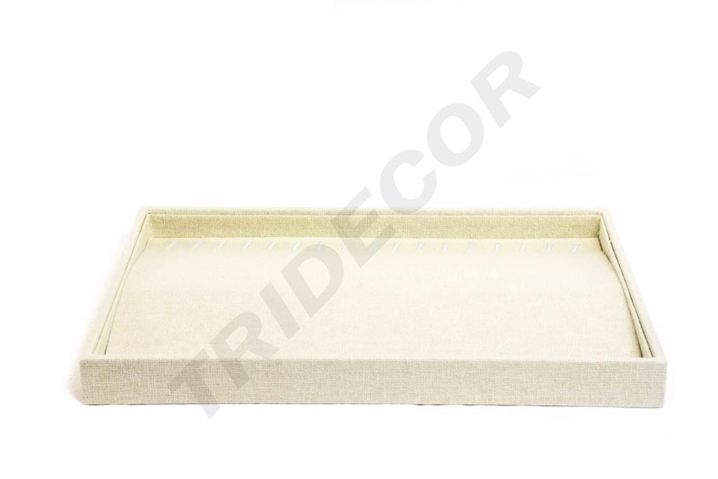 Bandeja para Joyas de Lino Beige 35x24x3 cm