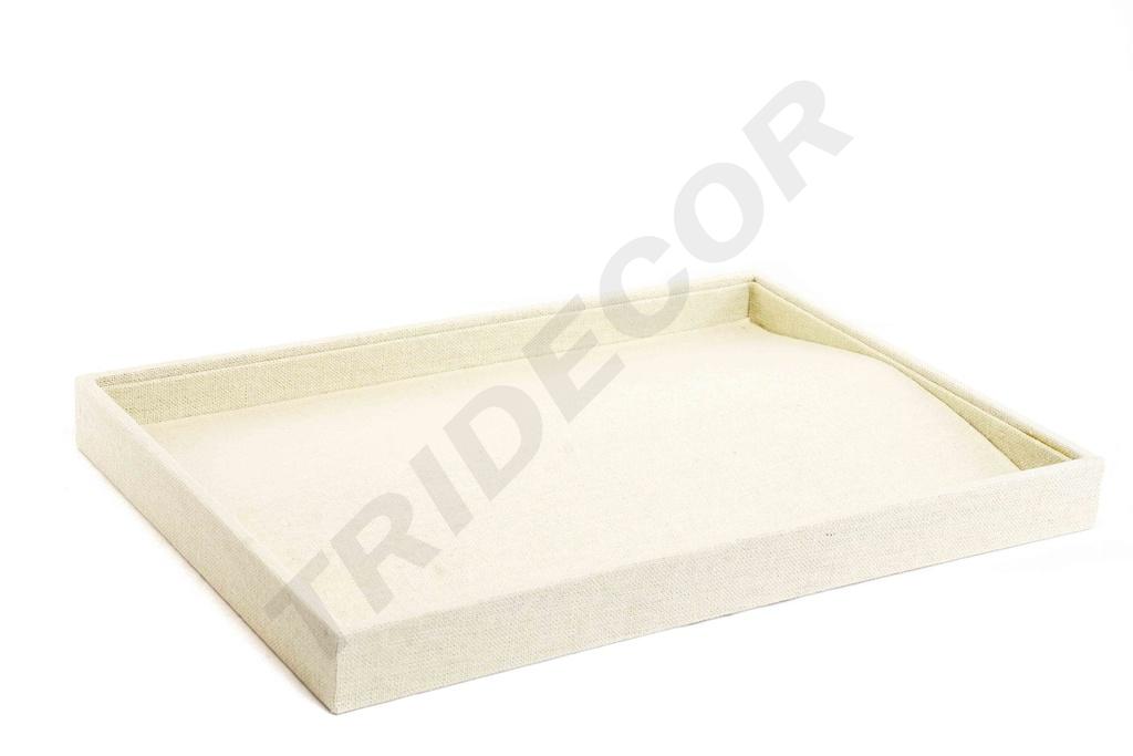 Bandeja para Joyas de Lino Beige 35x24x3 cm