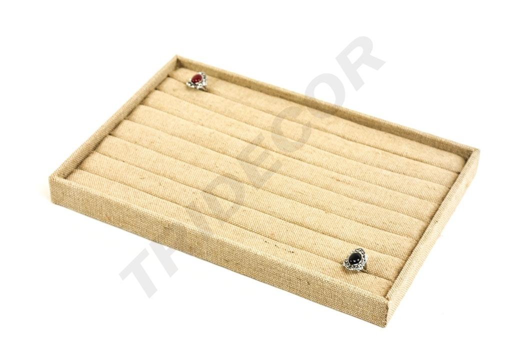 Bandeja expositora de anillos, lino grueso 35X24X3 cm