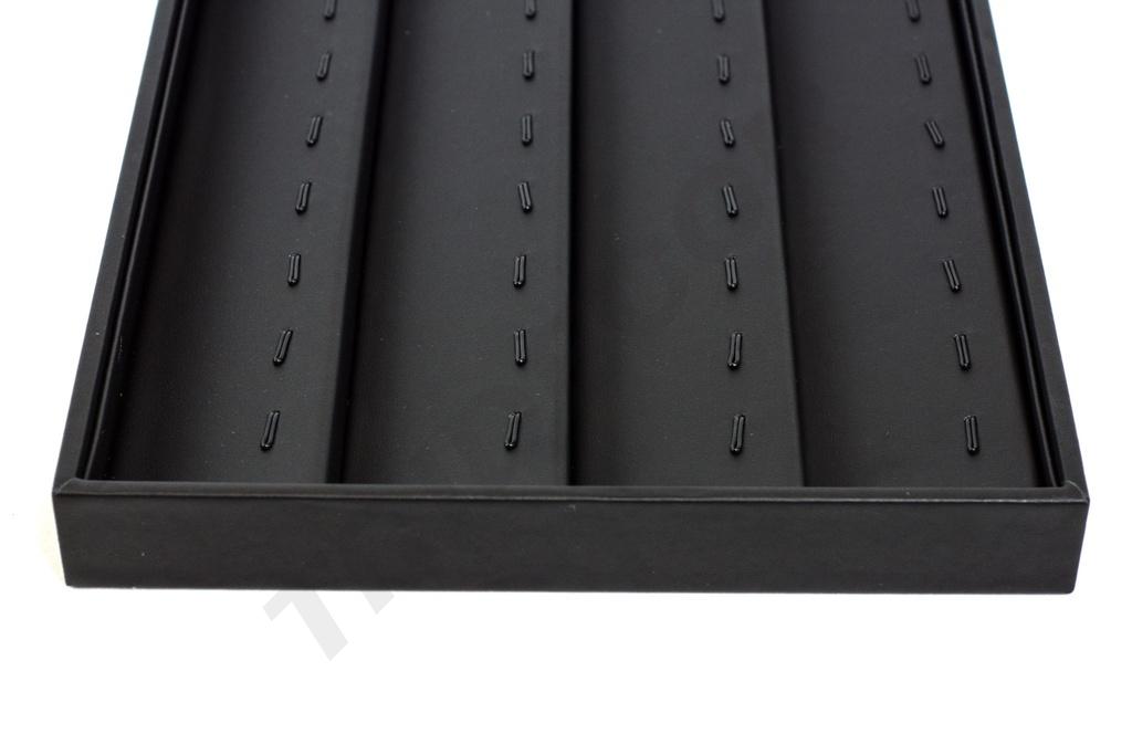 Bandeja expositora de joyería de polipiel negra 35x24x3 cm