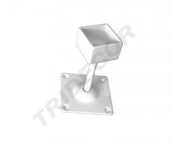 Base ajustable para tubo cuadrado blanco de 38x38mm