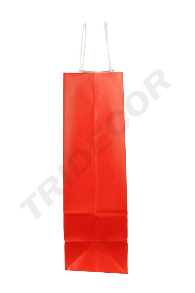 Bolsa de papel con asa roja torcida 32X13X41 cm 25 unidades