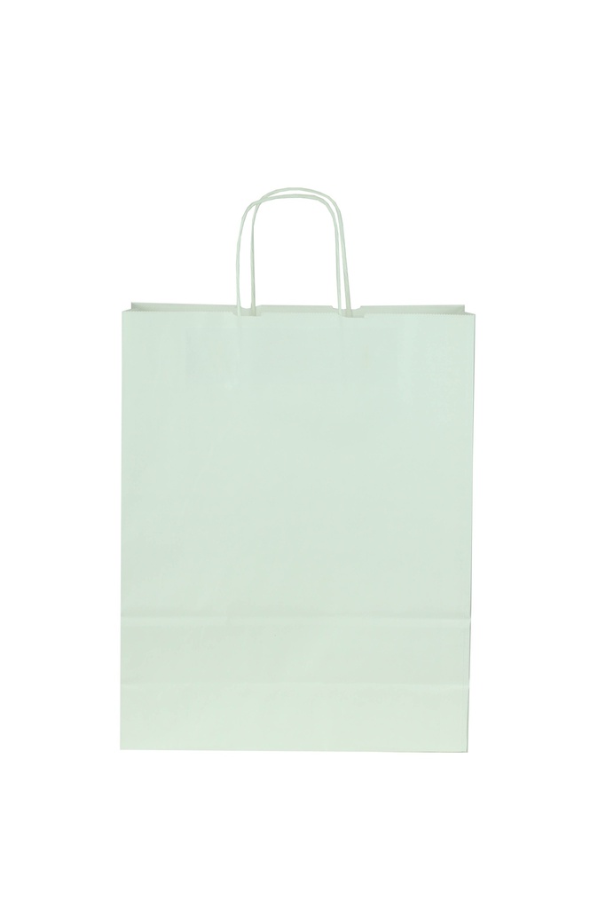 Bolsa de Papel de Celulosa Blanca con Asa Arrugada 32X13X41cm 25 unidades