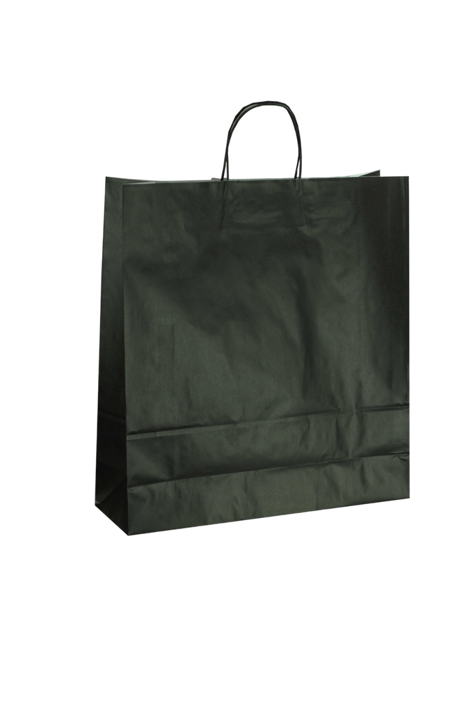 Bolsa de papel Kraft negro con asa retorcida 36X12X41 CM 25 unidades