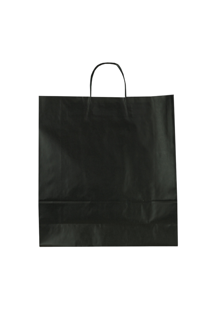 Bolsa de papel Kraft negro con asa retorcida 36X12X41 CM 25 unidades