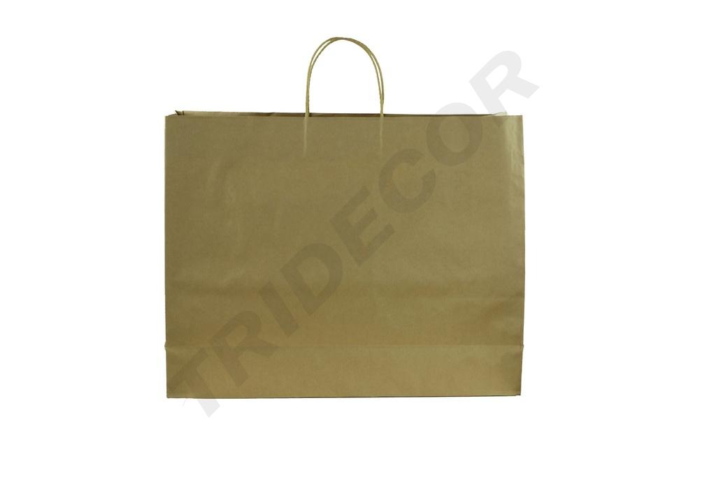 Bolsa de papel de celulosa con asa de cordón dorado, 35X30X13 cm, 25 unidades