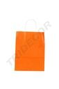 Bolsa de papel de celulosa con asa rizada naranja 22X29X10 CM - 25 unidades