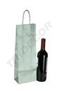 Bolsa de papel con asa de cordón de plata para botella de vino 36X13+8.5 cm 25 unidades