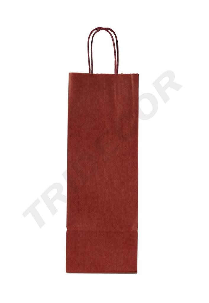 Bolsa de papel con asa rizada marrón para botellas 36X13+8.5 CM 25 unidades