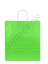 Bolsa de papel verde claro con asa rizada 41x32x13cm 25 unidades