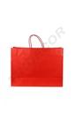 Bolsa de papel fuerte con asa de cordón rojo mate 54X16X43 cm - 25 unidades