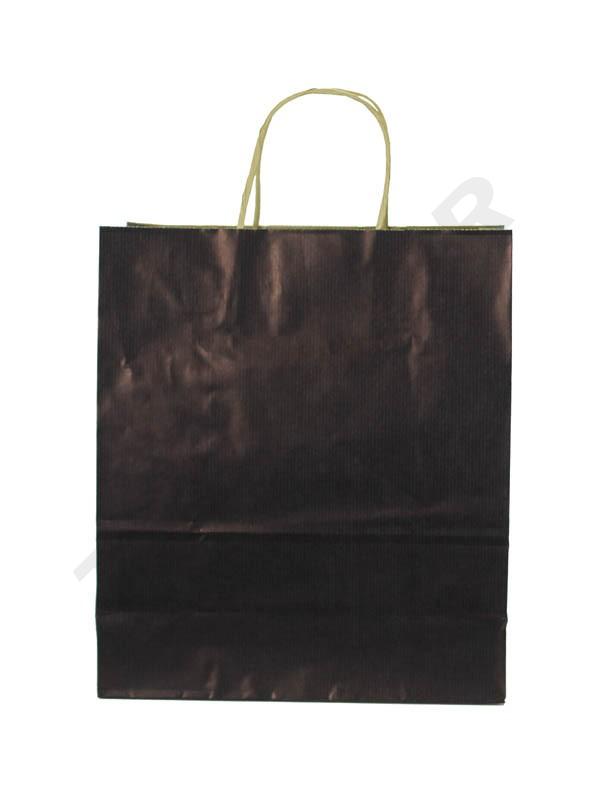 Bolsa de papel kraft azul oscuro con asa rizada 30X24X11 cm 25 unidades