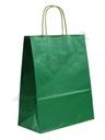 Bolsas de papel Kraft con asa rizada, color verde, 27X22X10 cm, 25 unidades