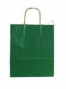 Bolsas de papel Kraft con asa rizada, color verde, 27X22X10 cm, 25 unidades