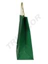 Bolsas de papel Kraft con asa rizada, color verde, 27X22X10 cm, 25 unidades