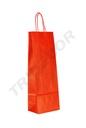 Bolsa de Papel Kraft Rojo con Asa Retorcida para Botellas, 39x14+8.5cm, 25pcs