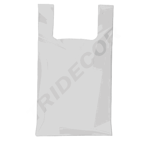Bolsa de plástico para camiseta blanca 70% reciclada 50X60 CM