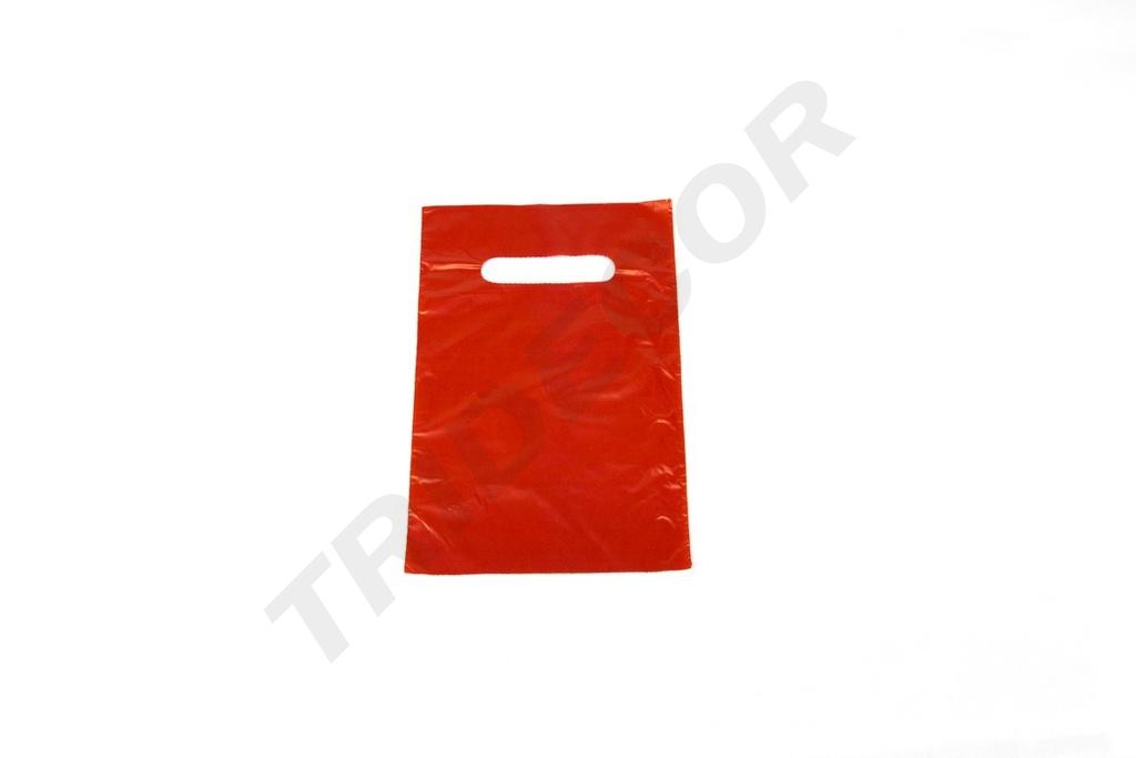 Bolsa roja con asa troquelada 16X25 cm 100 unidades