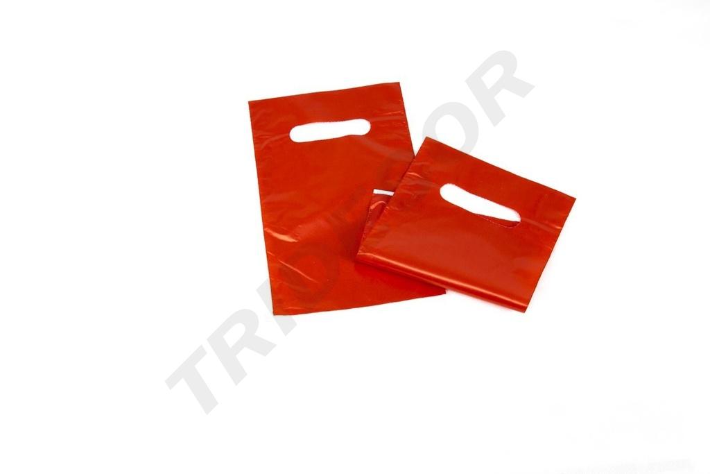 Bolsa roja con asa troquelada 16X25 cm 100 unidades
