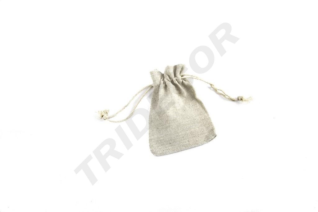 BOLSA DE LINO BEIGE con cordón 12X9 CM 20pcs/PAQUETE