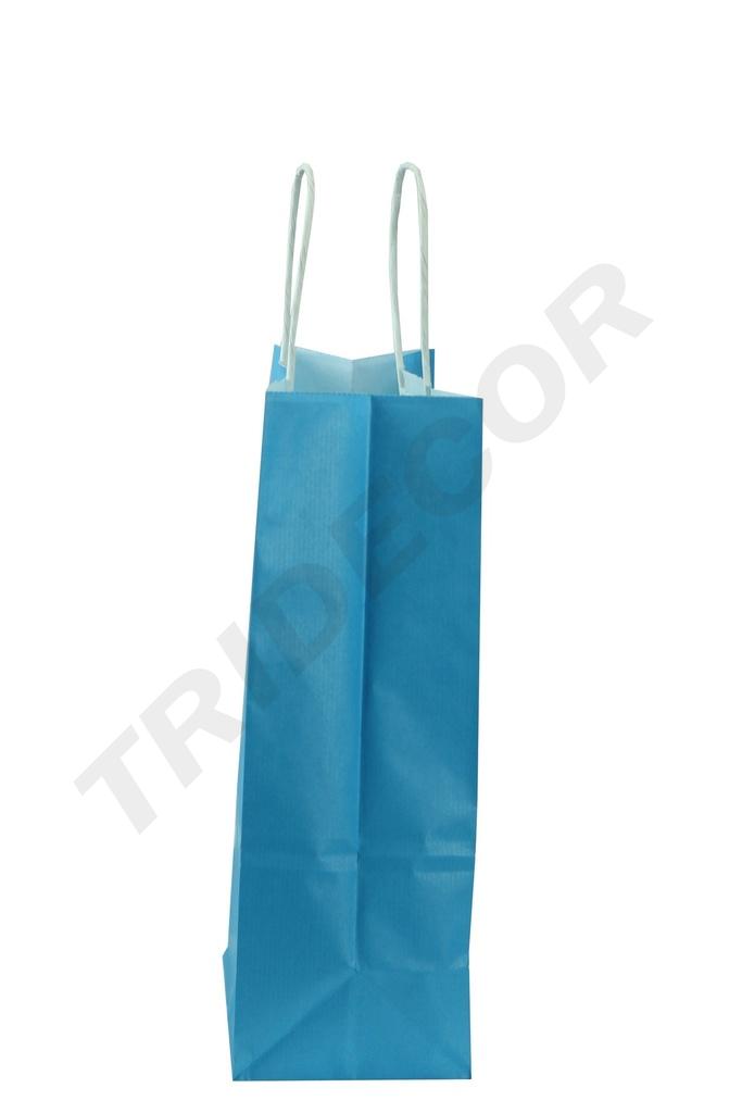 Bolsa de papel kraft azul claro con asa retorcida 32X40X12 25 unidades