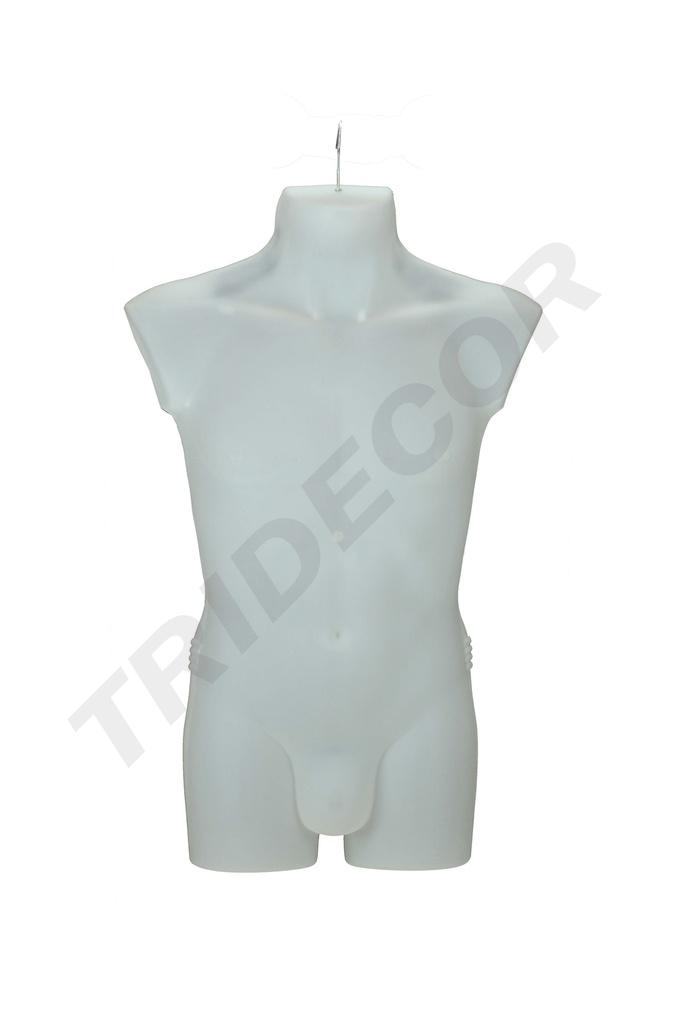 Busto masculino de plástico blanco