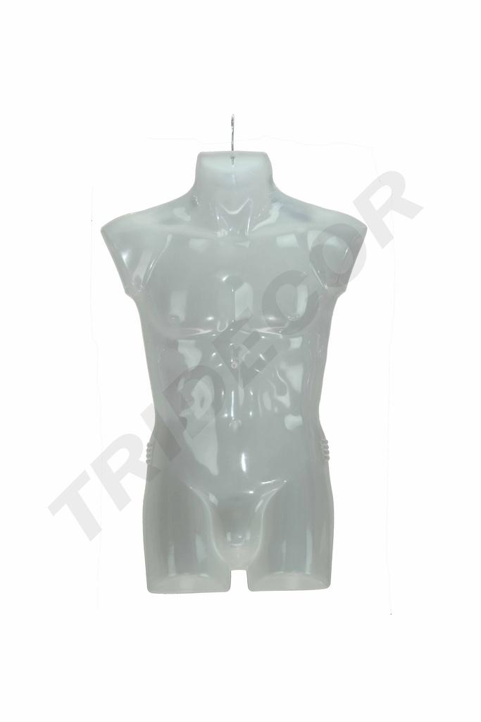 Busto masculino de plástico blanco