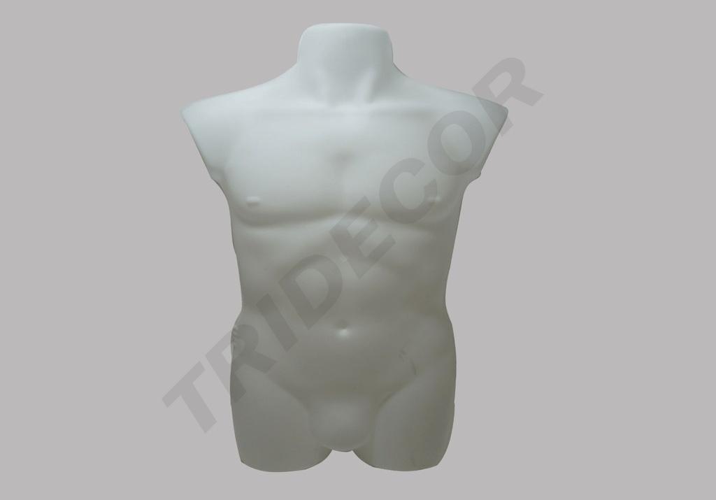 Busto masculino de plástico blanco