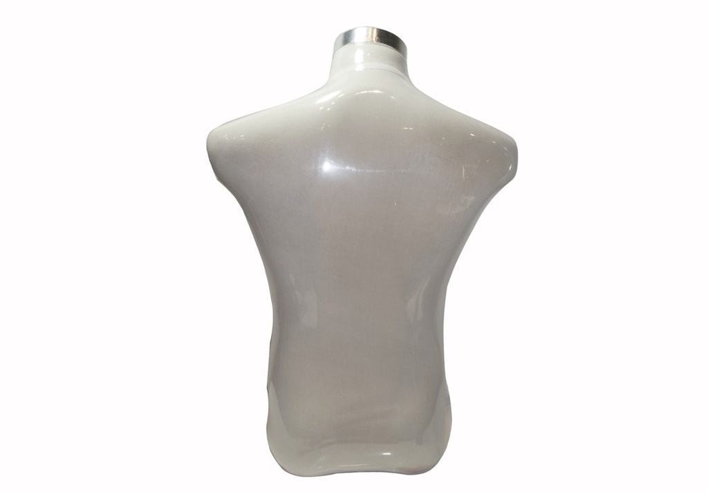 Busto de Hombre de Lino Beige con Base de Madera