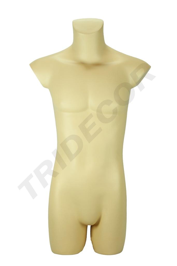Busto masculino mediano de fibra de vidrio color desnudo
