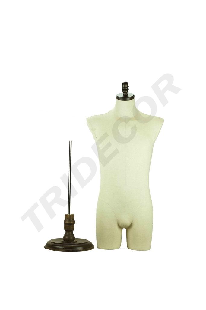 Busto Masculino Mediano en Lino Beige sin Base