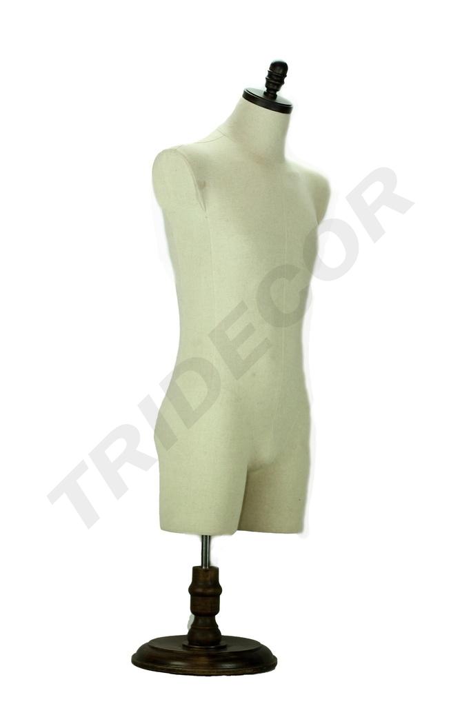 Busto Masculino Mediano en Lino Beige sin Base