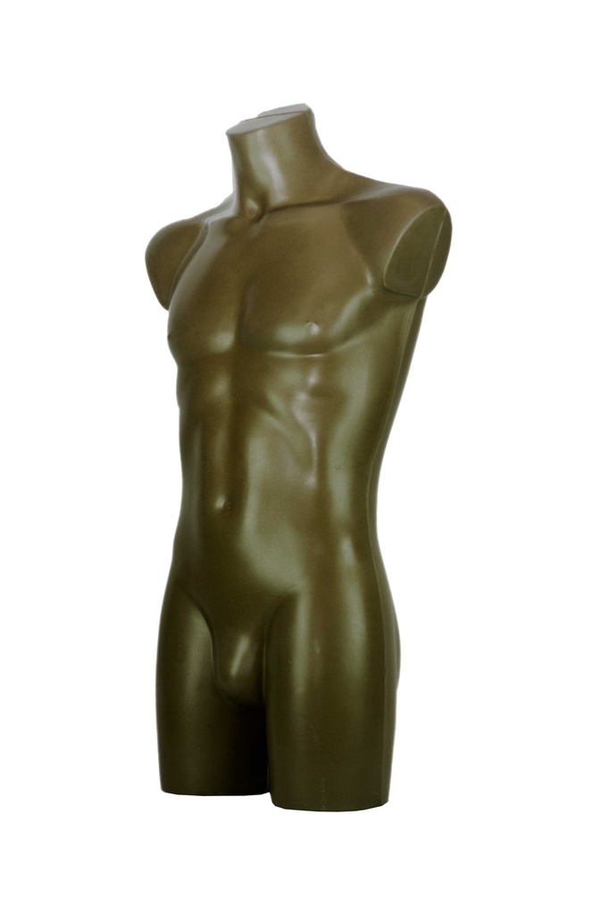 Busto de hombre mediano de plástico verde gris