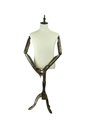 Busto de hombre con brazos articulados de tela y pies de madera