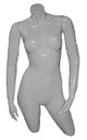 Busto de mujer con brazos, blanco brillante