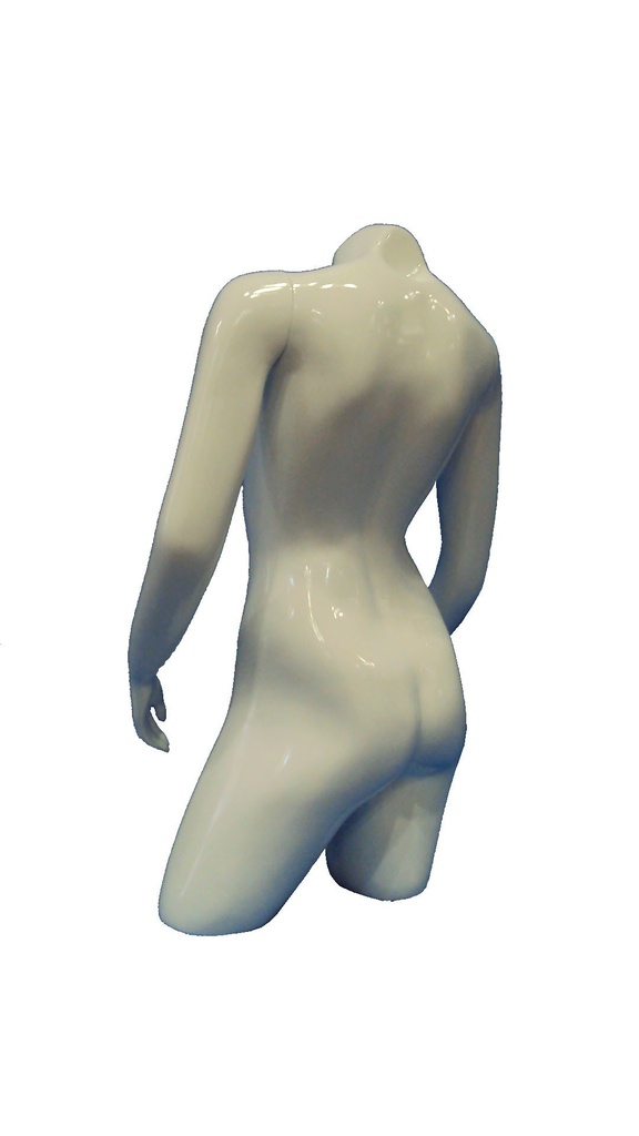 Busto de mujer con brazos, blanco brillante