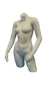 Busto de mujer con brazos, blanco brillante