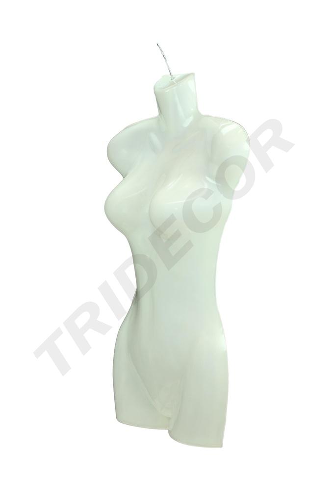 Busto de mujer de plástico blanco