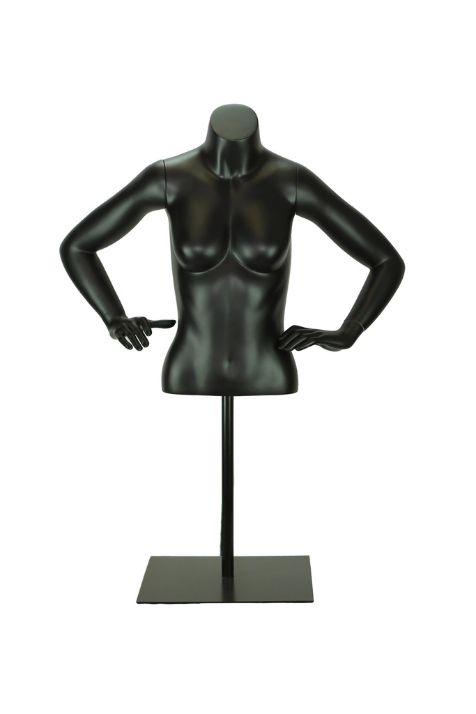 Busto de Mujer Ajustable de Fibra de Vidrio Negro