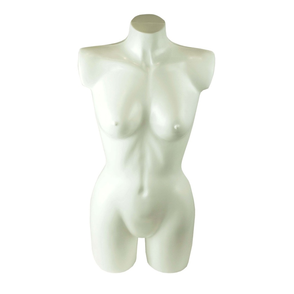 Busto de mujer de plástico blanco