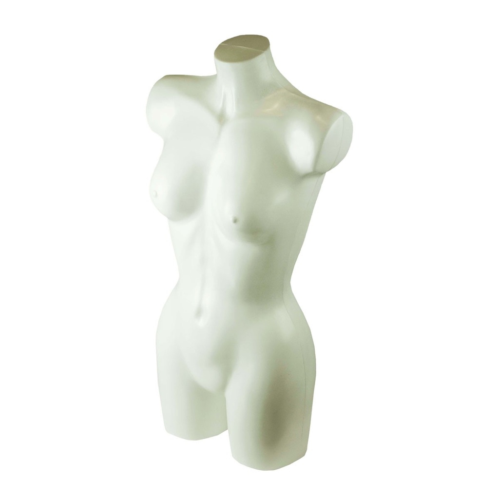 Busto de mujer de plástico blanco