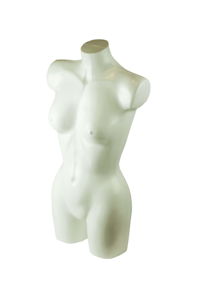 Busto de mujer de plástico blanco