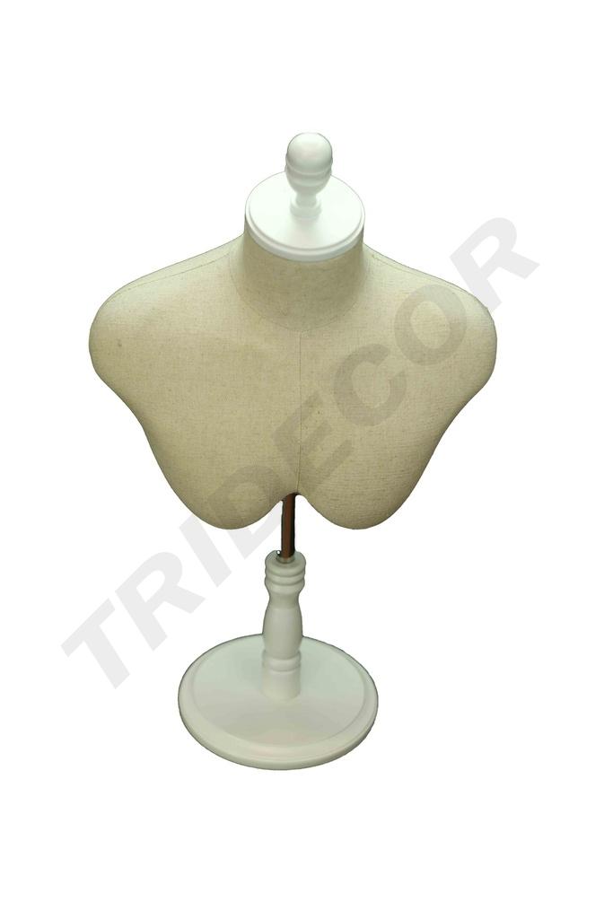 Busto de Hombre Ajustable con Base Blanca