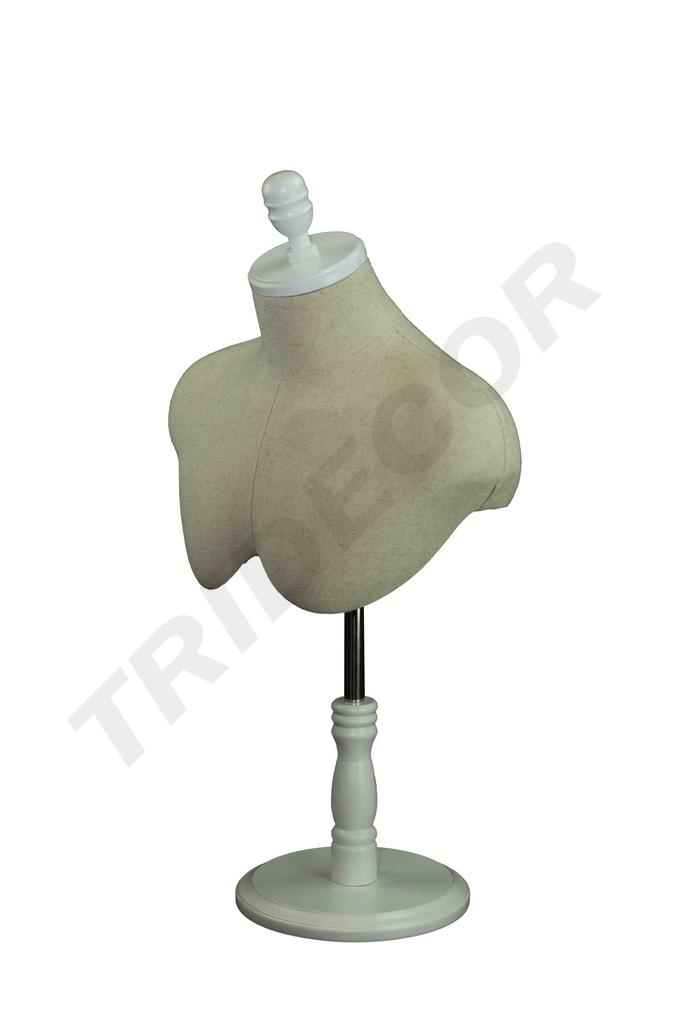 Busto de Hombre Ajustable con Base Blanca