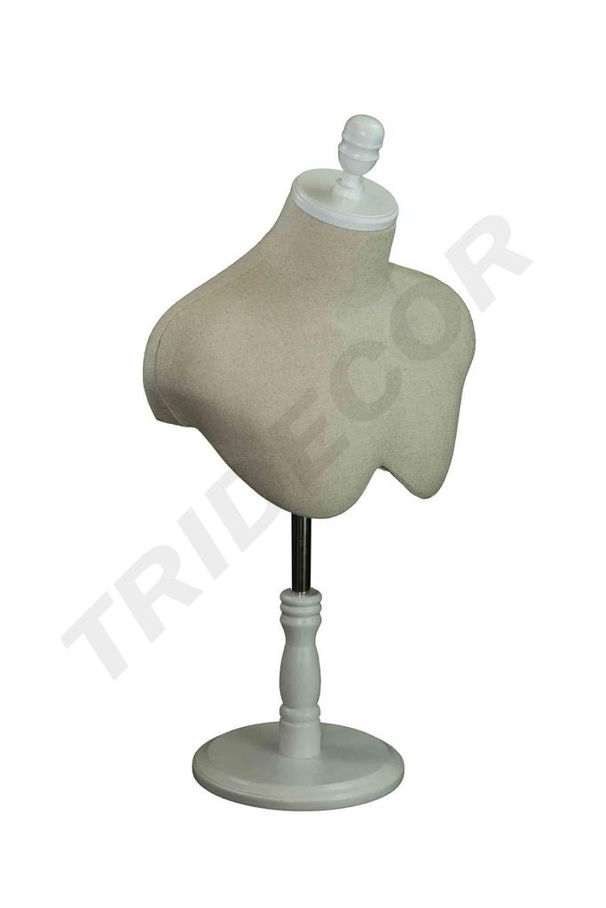 Busto de Hombre Ajustable con Base Blanca