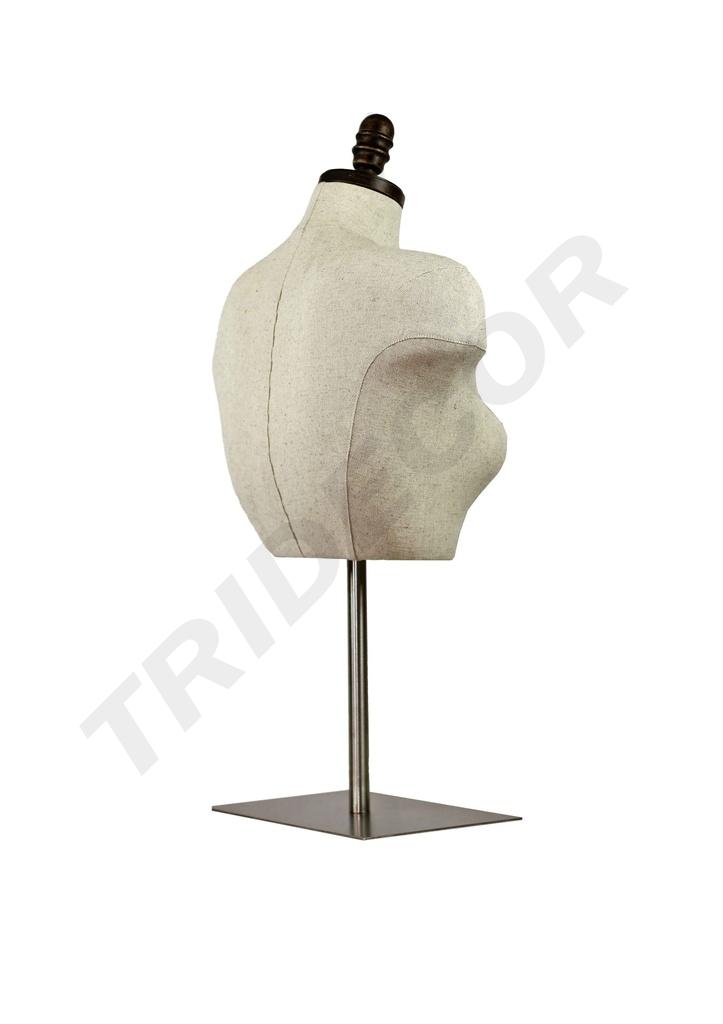 Busto de mujer de medio cuerpo con base ajustable